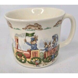 Royal Doulton Bunnykins Tea Cup Bunny Town Train Station English Fine Bone China